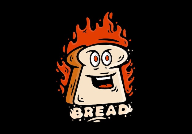 Personnage Mascotte D'un Pain Et D'un Feu