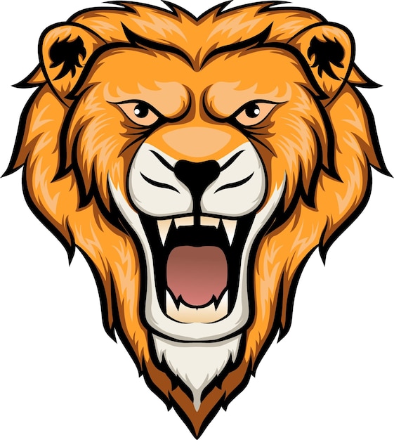 Personnage De Mascotte De Tête De Lion En Colère