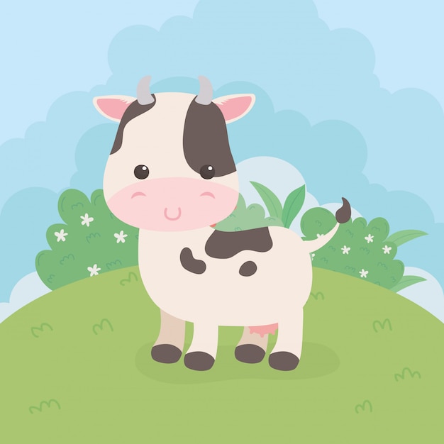 Personnage Mignon Animal De Ferme De Vache