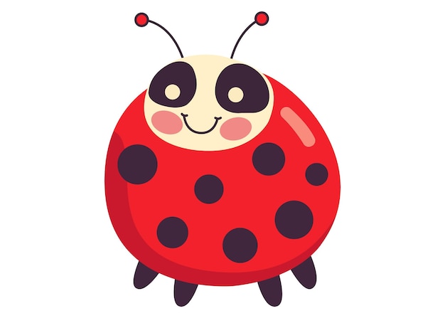 Personnage mignon avec une coccinelle à museau