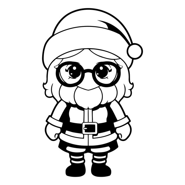 Vecteur le personnage mignon du père noël illustration vectorielle de dessin animé