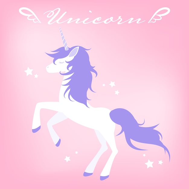 Personnage Mignon De Licorne De Dessin Animé.