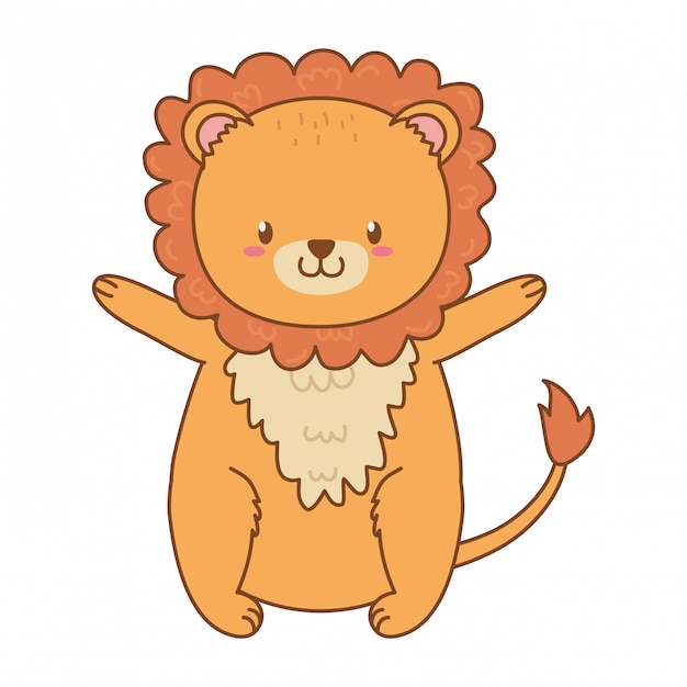 Personnage Mignon Lion Des Bois