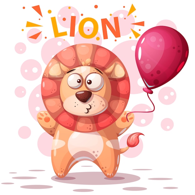 Personnage Mignon De Lion - Illustration De Dessin Animé.