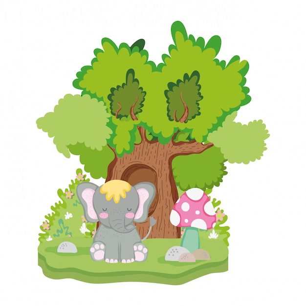 Personnage Mignon Et Petit éléphant