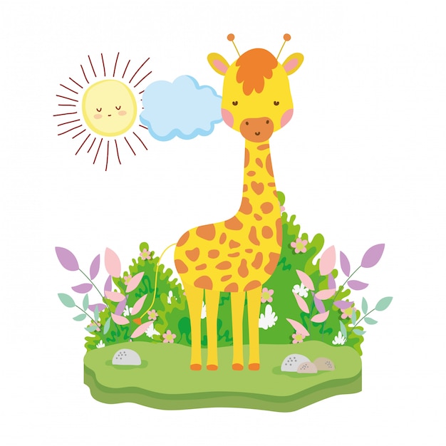 Personnage Mignon Et Petit Girafe