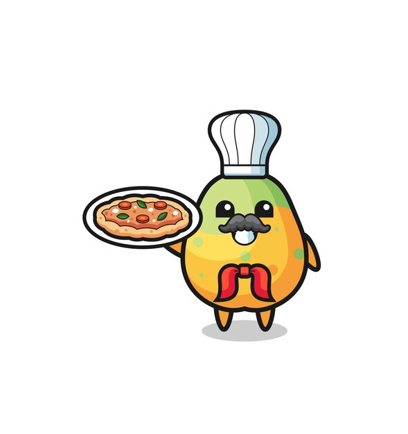 Personnage De Papaye En Tant Que Mascotte Du Chef Italien