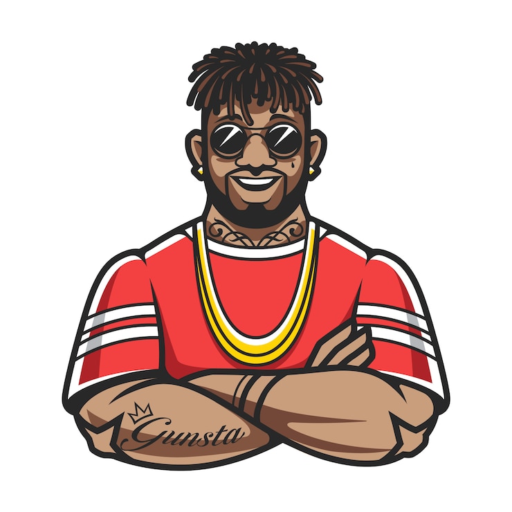Vecteur personnage de rappeur