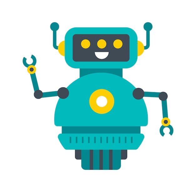 Personnage de robot rétro droïde enfantin Illustration vectorielle