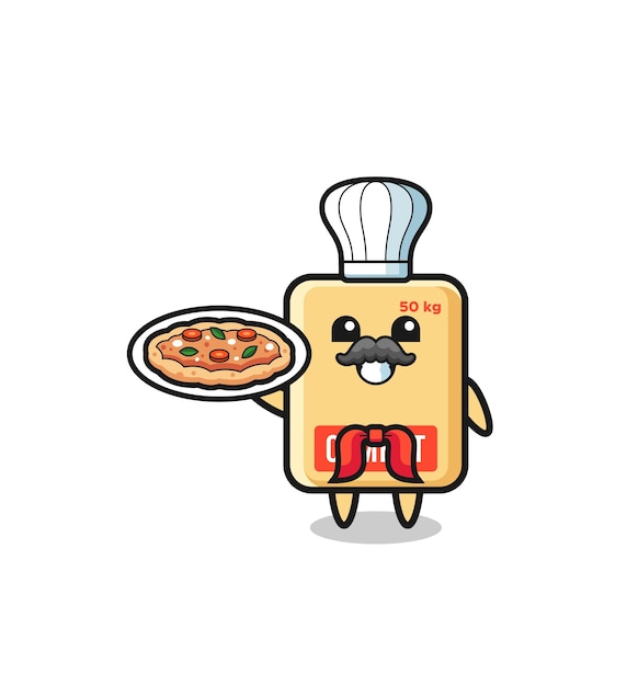 Personnage De Sac De Ciment En Tant Que Mascotte Du Chef Italien