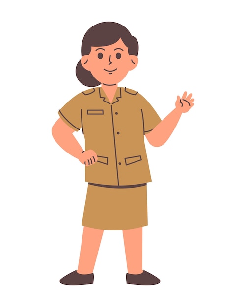 Personnage De Servante De Service Féminine Indonésienne