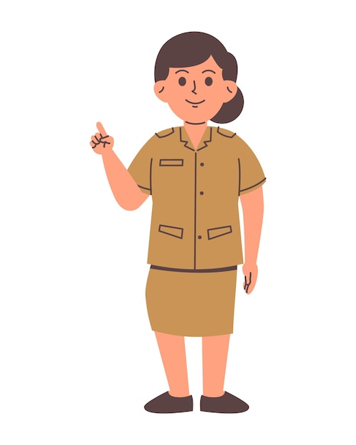 Vecteur personnage de servante de service féminine indonésienne