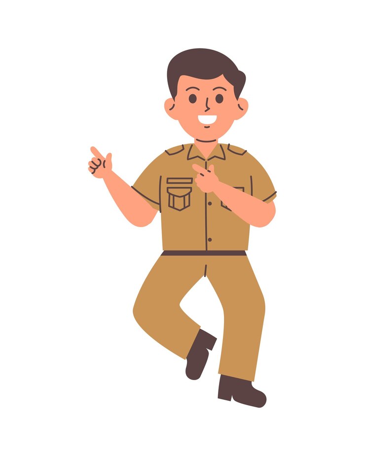 Vecteur personnage de serviteur masculin indonésien