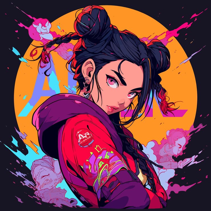 Vecteur personnage de style anime