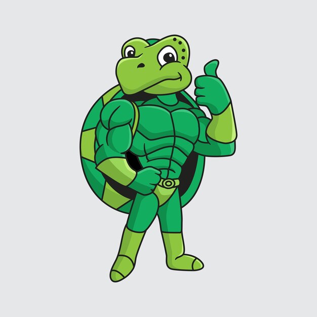 Vecteur personnage de tortue dessin animé vectoriel animal logo mascotte