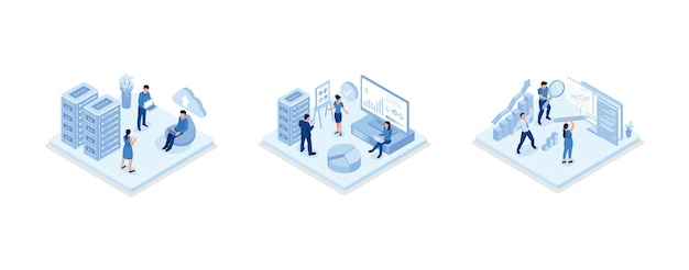 Personnages commerciaux utilisant des serveurs distants pour analyser de grands ensembles de données et reconnaître les erreurs.
