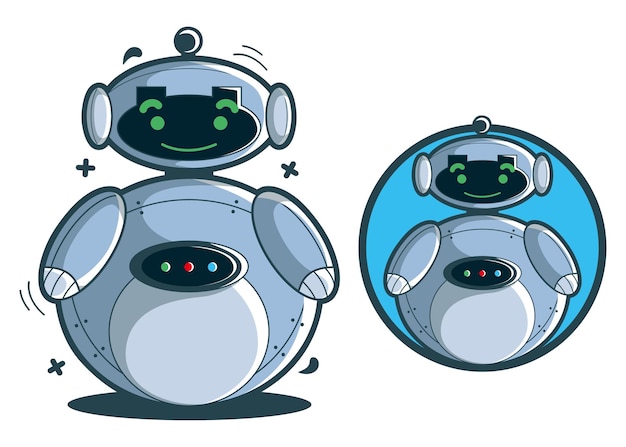 Vecteur personnages de dessin animé de mascotte de robot illustration