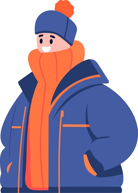 Vecteur personnages dessinés à la main avec des pulls en hiver dans un style plat isolé sur fond