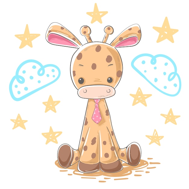 Personnages De Dessins Animés Girafe Illustration