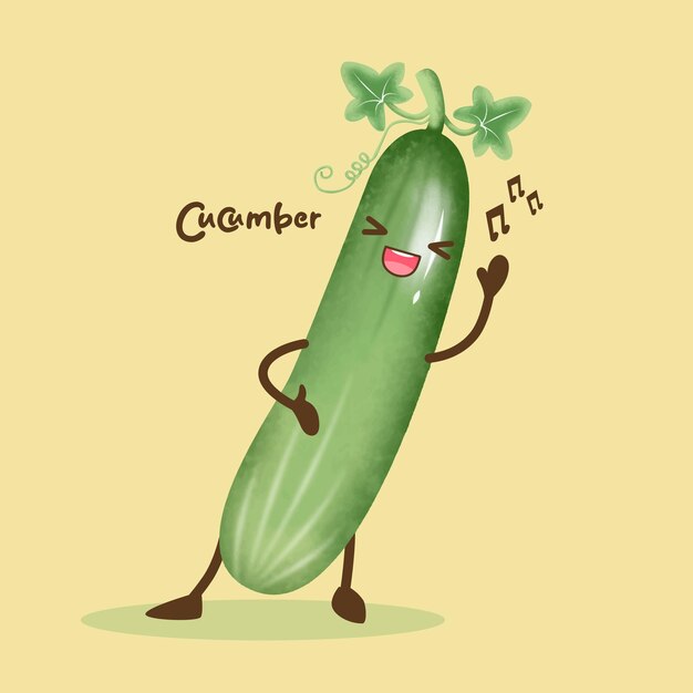 Vecteur personnages de dessins animés de légumes heureux vectoriels gratuits