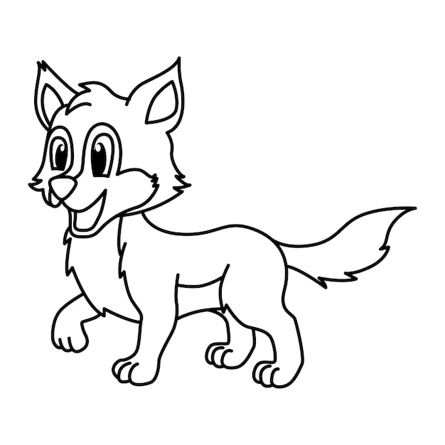 Personnages de dessins animés de loups mignons vector illustration Pour livre de coloriage pour enfants