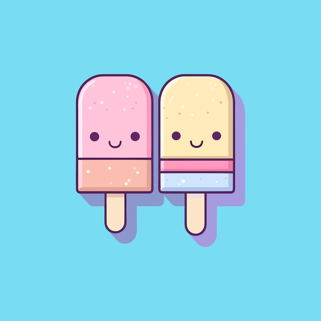 Personnages Kawaii De Glaces Mignonnes