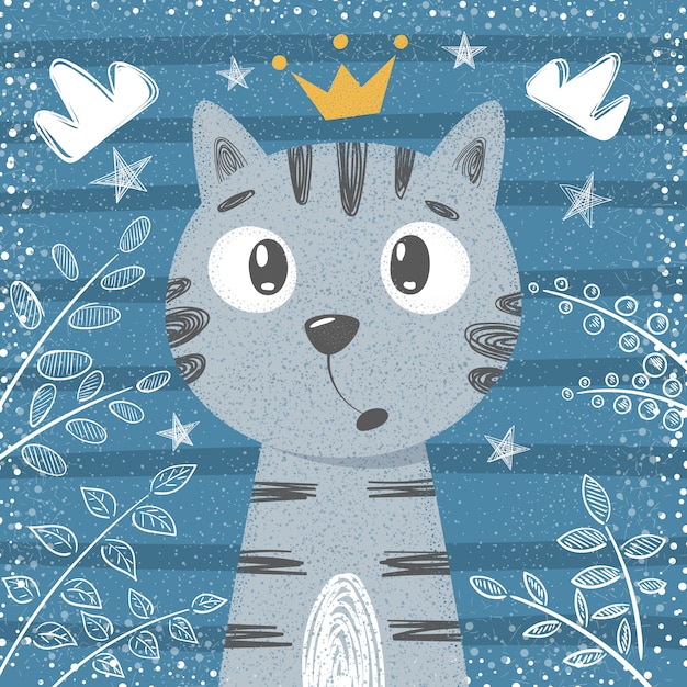 Personnages mignons de petite princesse - chat.