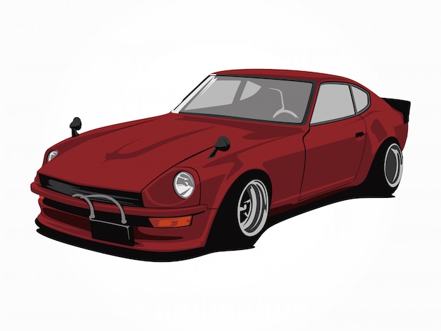 Personnalisé Voiture Rouge Vector Illustration Art