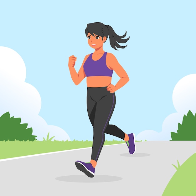Personne dessinée à la main faisant de l'illustration sportive