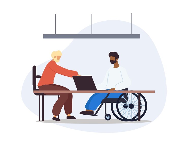 Vecteur personne handicapée dans le concept de la société