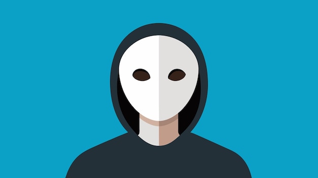 Vecteur une personne portant un masque vide sans expression représentant une déconnexion avec ses véritables émotions et