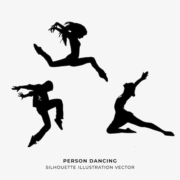 Personne Qui Danse Silhouette Illustration Vecteur