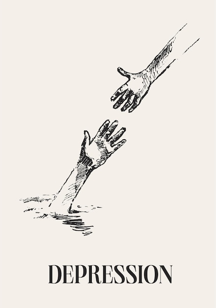 Une personne tend la main à un homme qui se noie