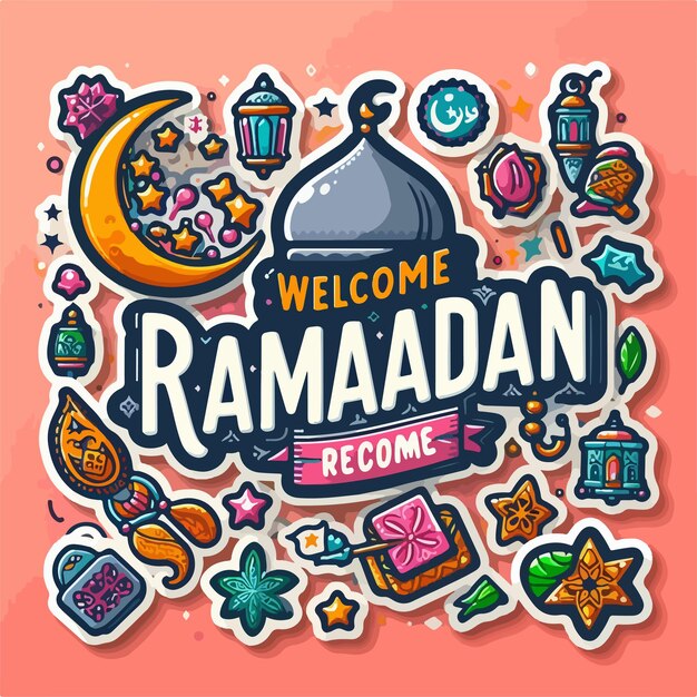 Vecteur personnes de dessins animés récitation dans le vecteur de la nuit du ramadan