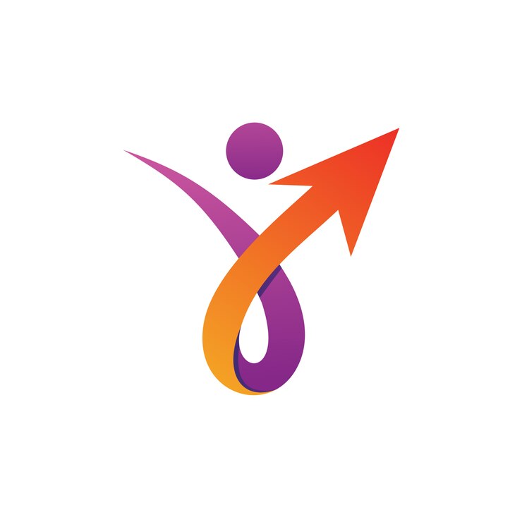 Vecteur personnes avec flèche logo vector