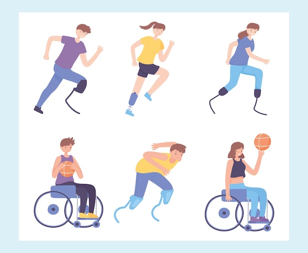 Personnes handicapées faisant de l'exercice
