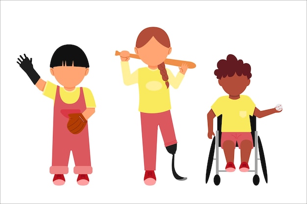 Vecteur personnes handicapées illustration