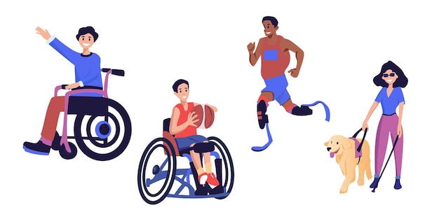 Vecteur les personnes handicapées travaillent ensemble dans le bureau journée mondiale du handicap personnes handicapées illustration vectorielle pour bannière web infographie mobile