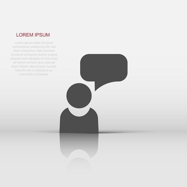 Personnes avec icône de bulle de dialogue dans un style plat Accord commercial illustration vectorielle sur fond blanc isolé Partenariat parler concept d'entreprise