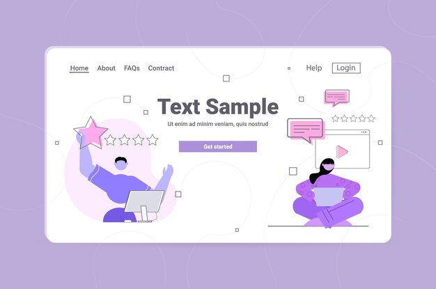 les personnes qui choisissent les étoiles d'examen notant le niveau de satisfaction des commentaires des clients concept d'enquête en ligne
