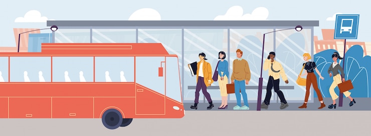 Personnes sans masque à la station de transport public