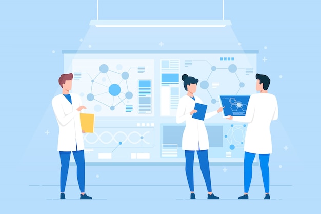 Personnes travaillant dans un laboratoire scientifique