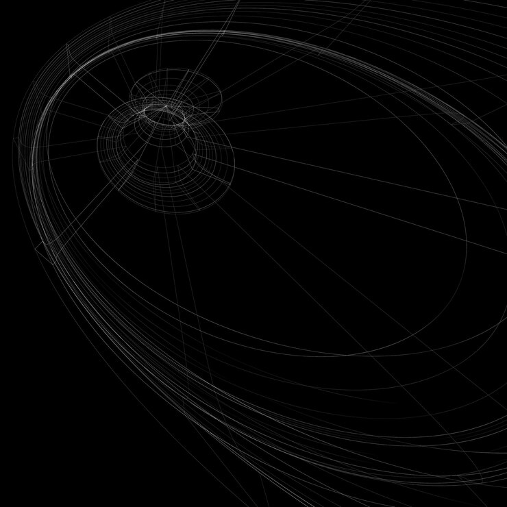 Vecteur perspective scientifique réseau fond sombre, surface de filetage abstrait avec maille de lignes. fond de structure graphique web, croquis d'ingénierie.