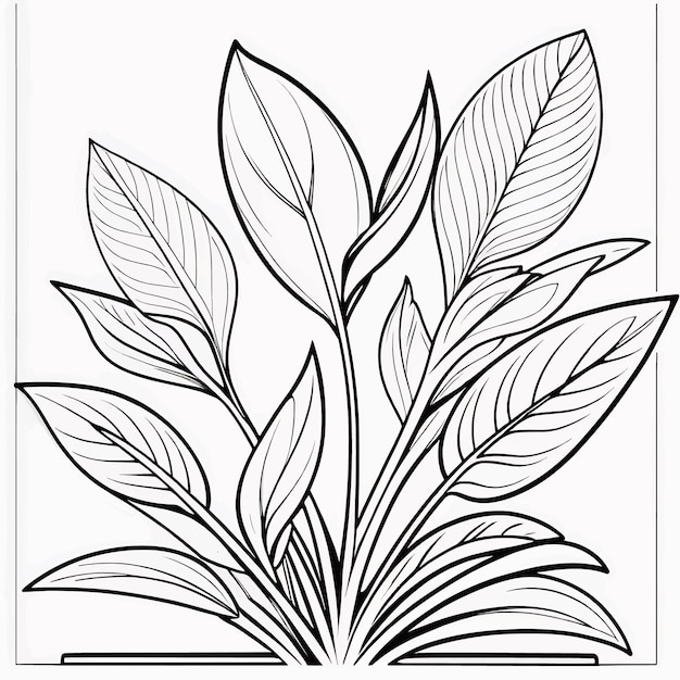 Petit arbre illustration de la page de coloration de la plante pour enfants et adultes