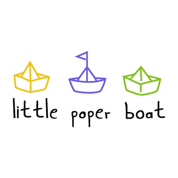 Petit Bateau En Papier Vector Art Illustration Graphique Isolé Sur Fond Blanc