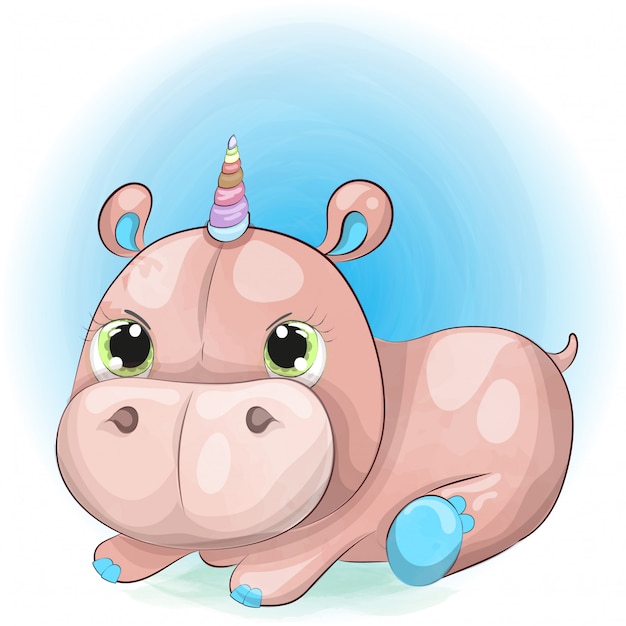 Vecteur petit bébé hippopotame