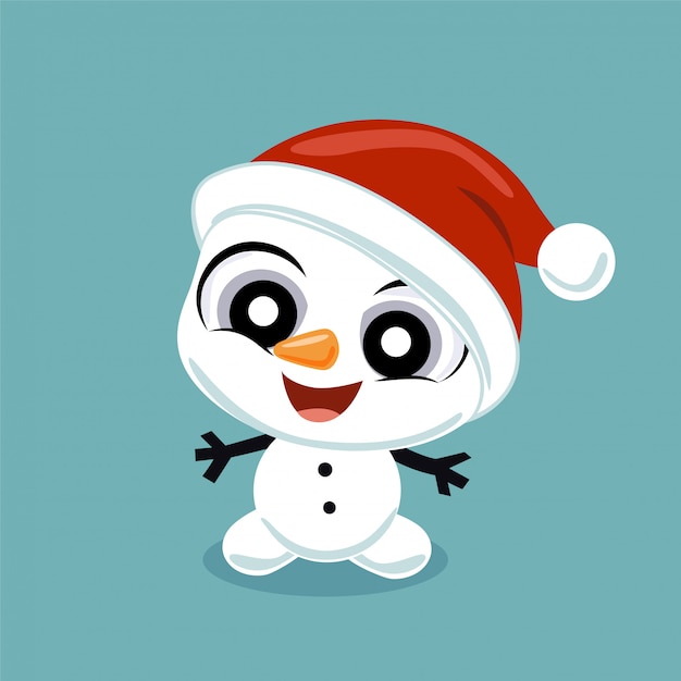 Petit Bonhomme De Neige Avec Bonnet De Noel