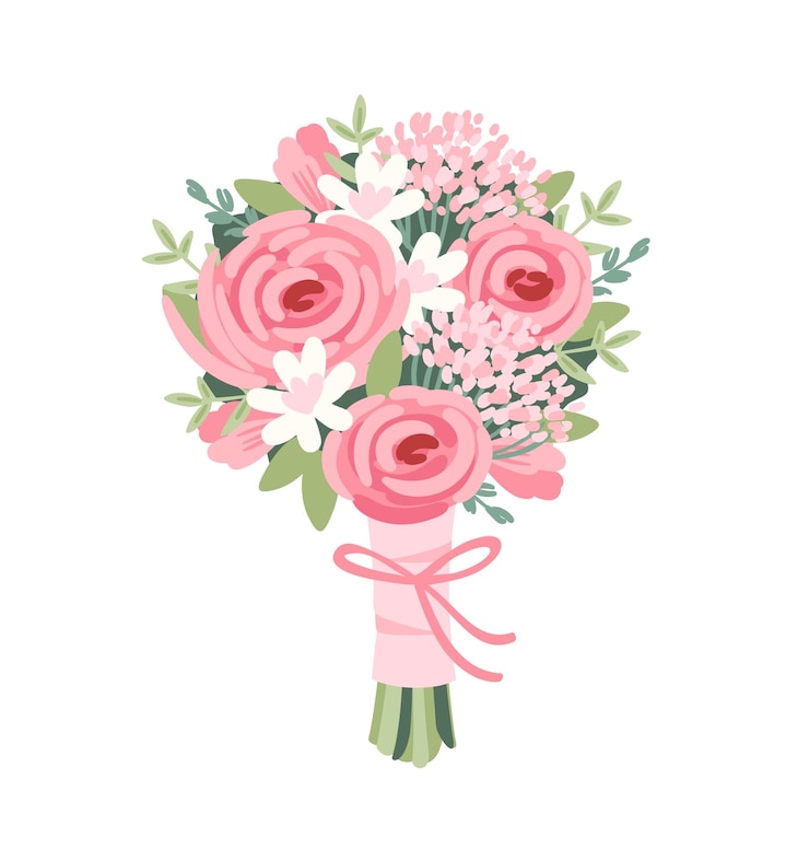 Vecteur petit bouquet de mariage illustration isolée vectorielle élément de conception pour le concept de mariage et autres