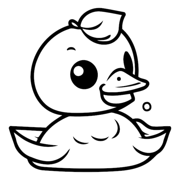 Petit Canard De Dessin Animé Illustration Vectorielle Isolée Sur Fond Blanc