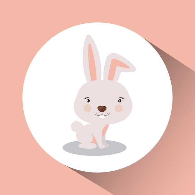 Vecteur petit concept animal sur la conception de lapin mignon